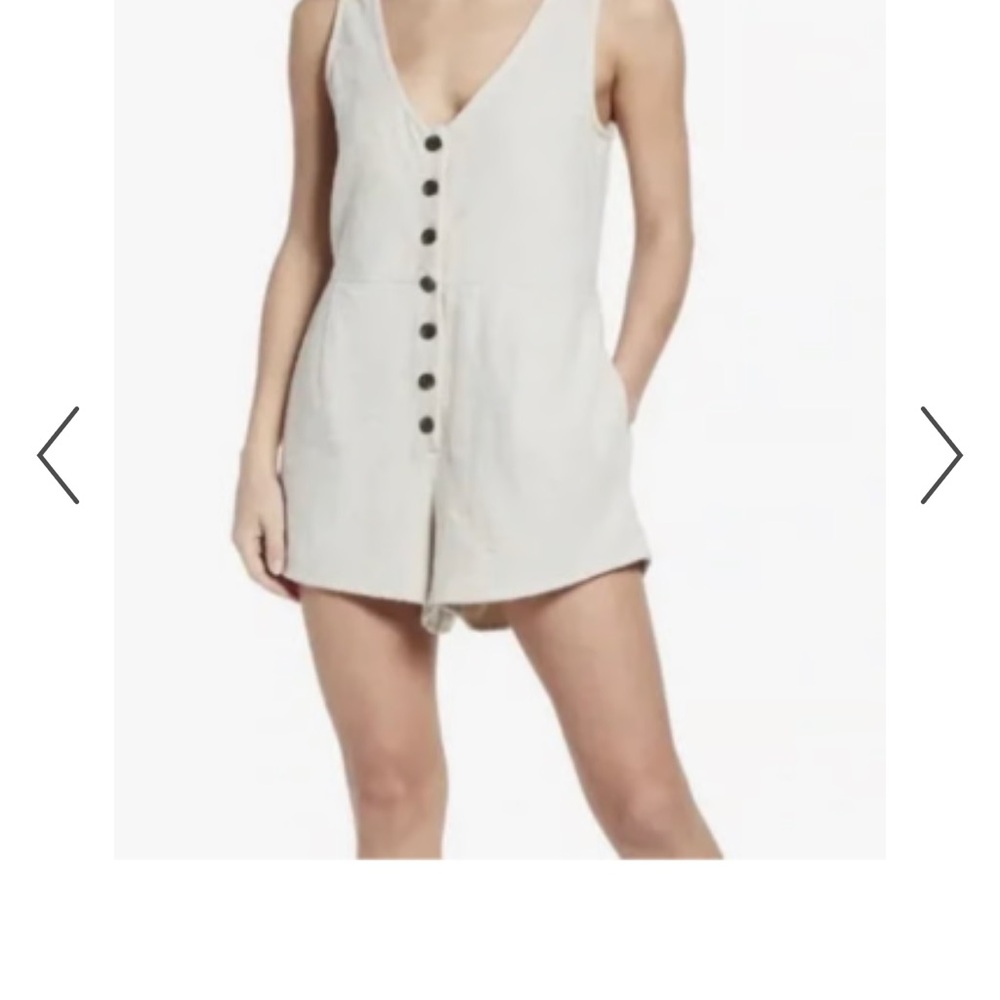 Madewell Cream Button-Front Romper